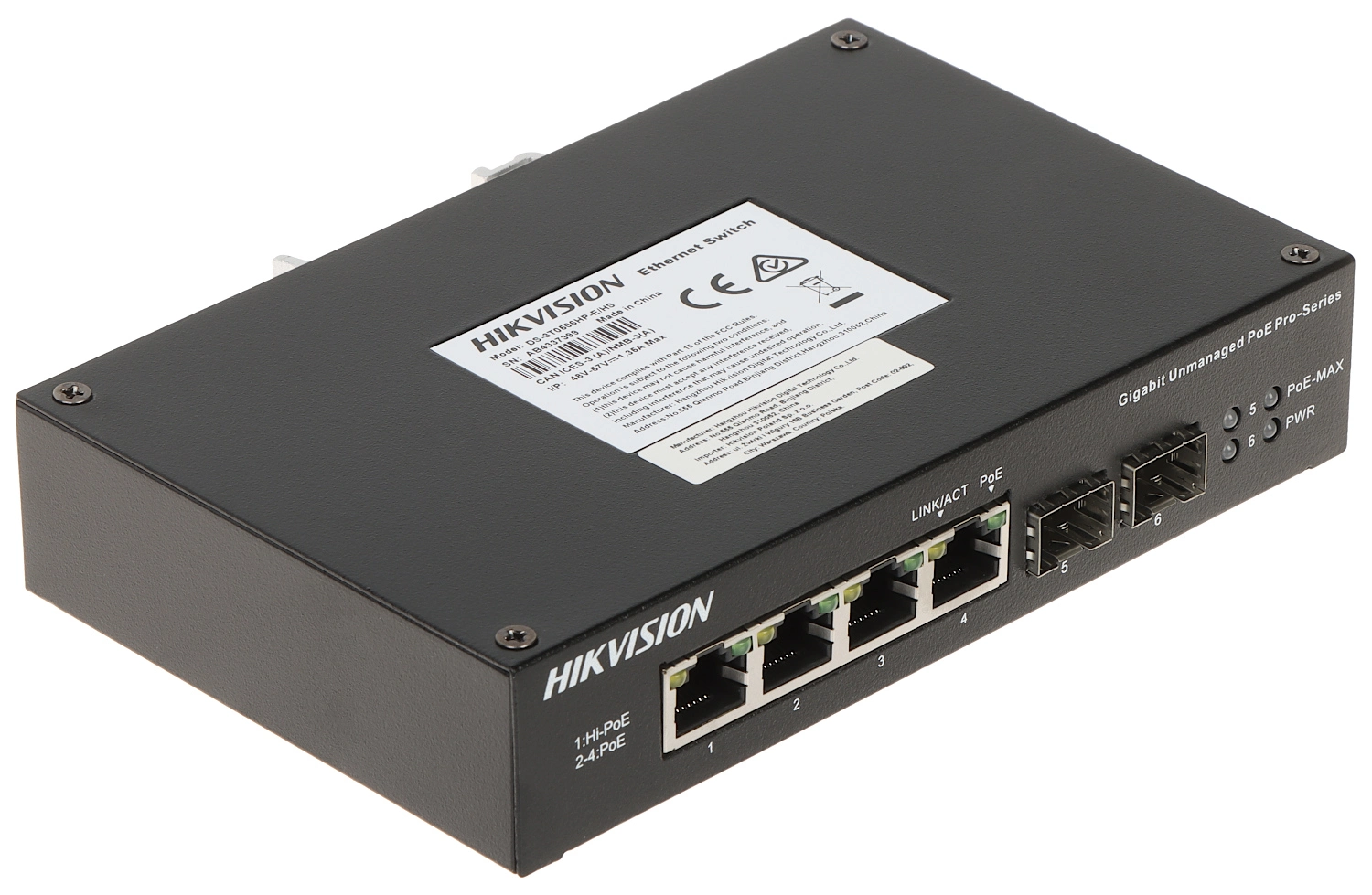 Комутатор некерований POE HIKVISION DS-3T0506HP-E/HS